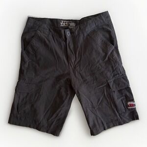 No Fear Men's Cargo Shorts Size 30 Black Casual Skate Streetwear Y2K